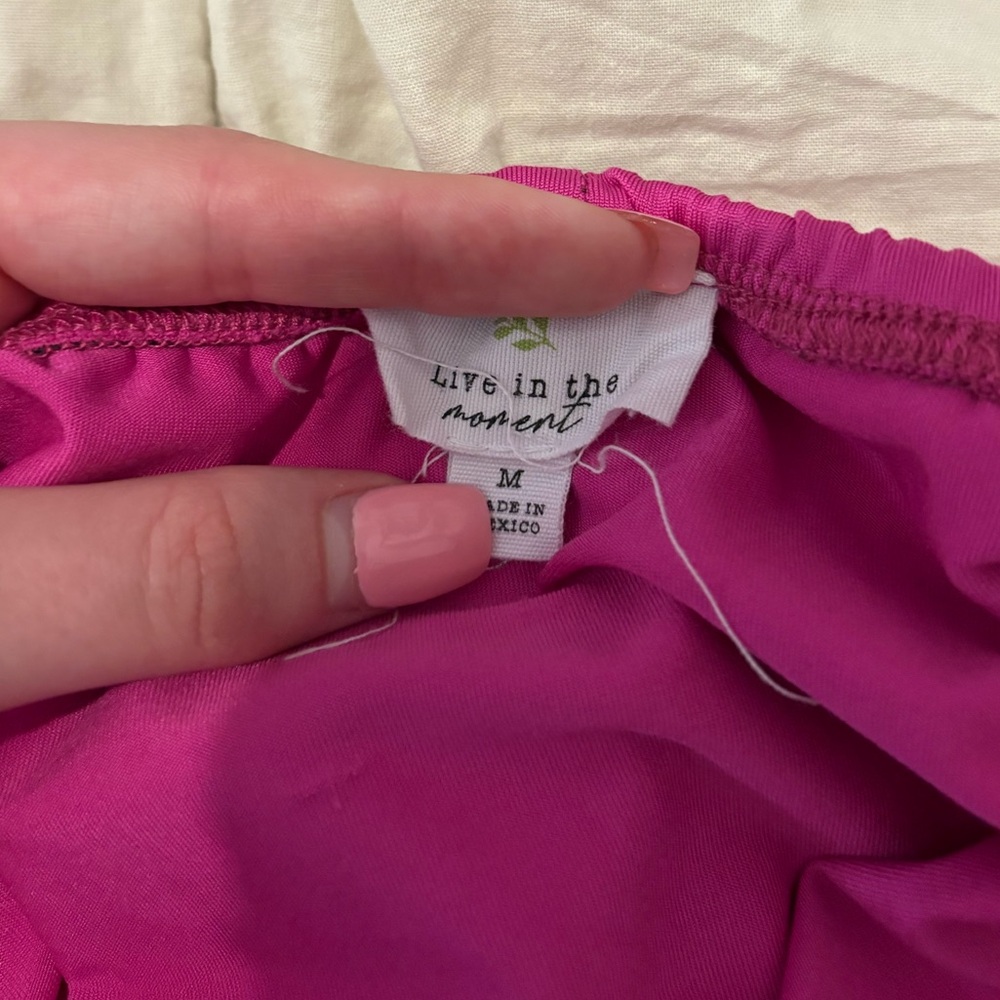 Pink Ruched Crop Tube Top - Picture 4 of 4